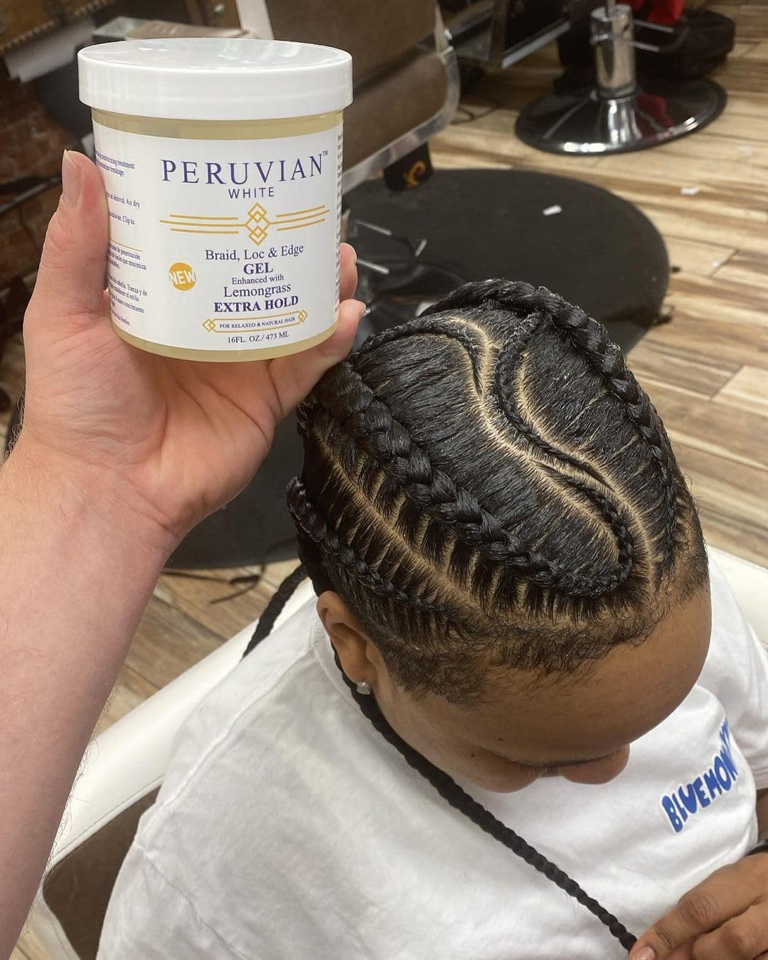 Peruvian White Braid, Loc & Edge Gel Extra Hold 16 oz - Image 3