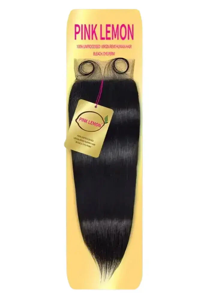 PINK LEMON 4X4 FULL LACE CLOSURE STRAIGHT HUMAN HAIR - Image 2