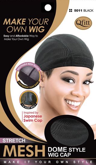 Qfitt Stretch Mesh Dome Wig Cap XL - Black - Image 3