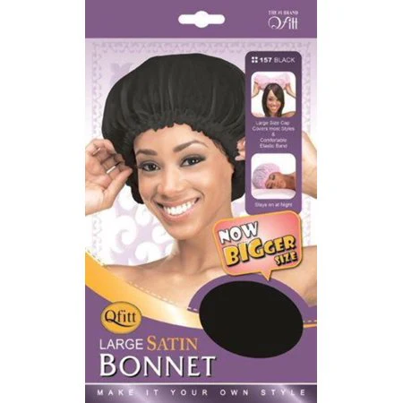 Qfitt Large Satin Bonnet Black