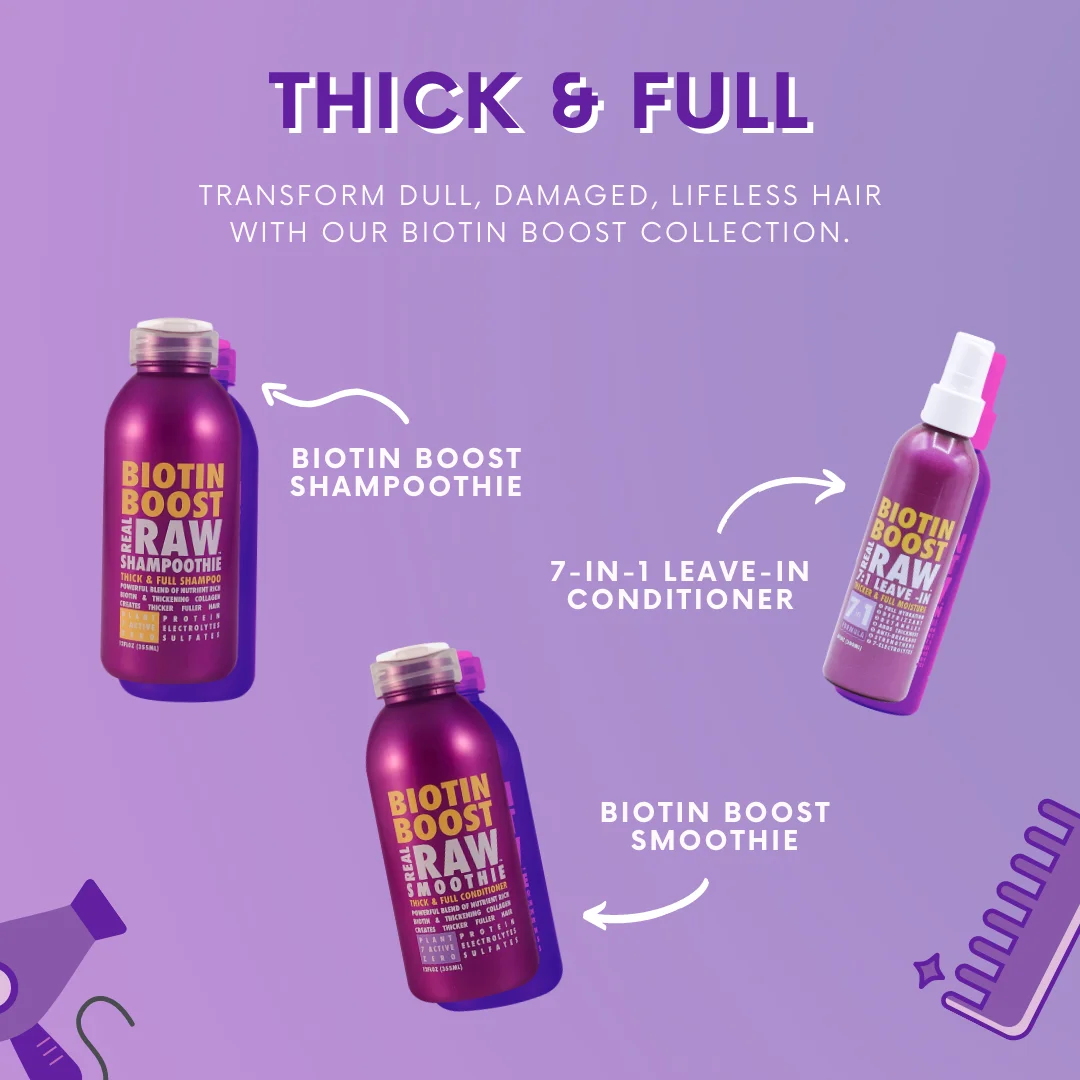 Real Raw Shampoothie Biotin Boost Shampoo 12 oz - Image 2