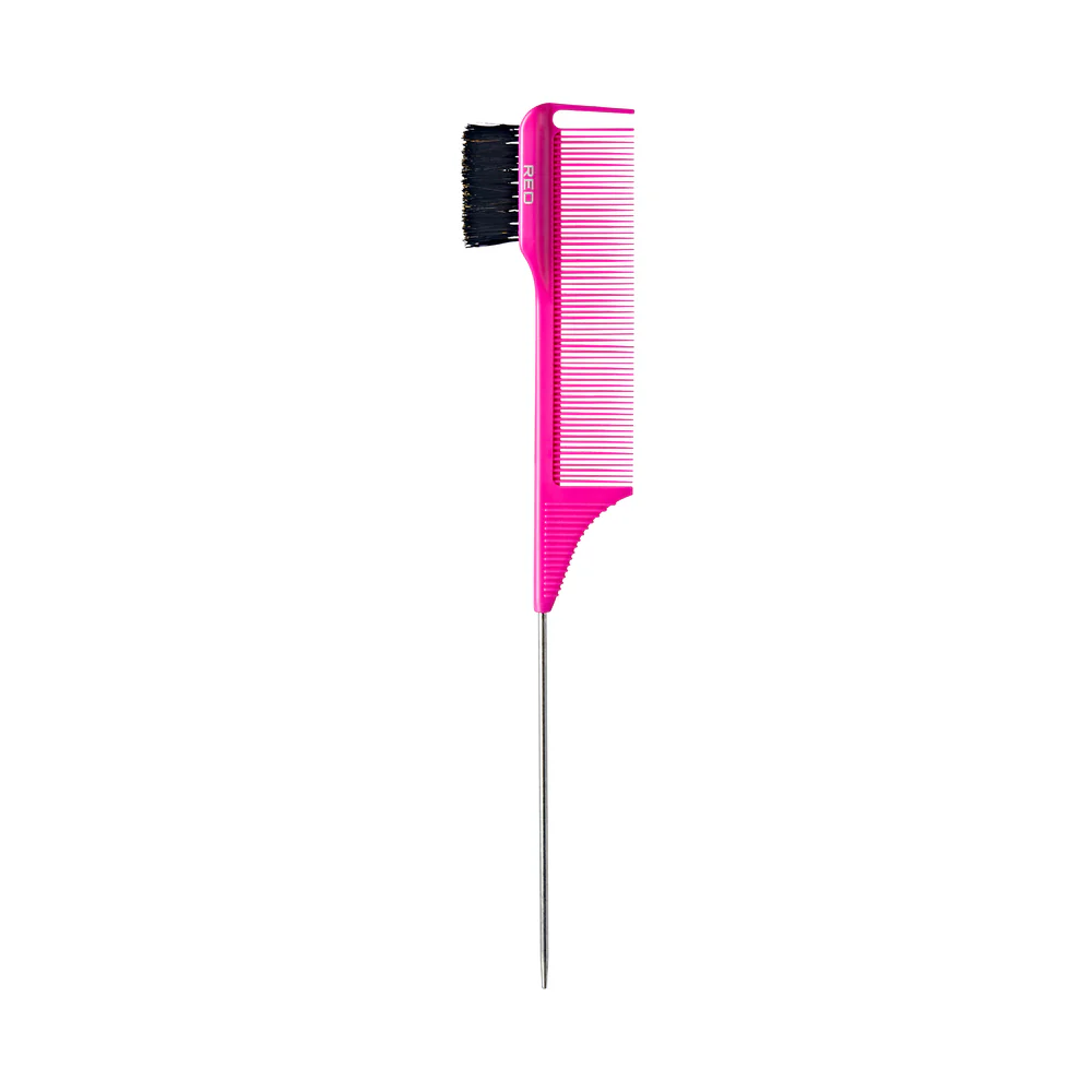 Red 3 in 1 Edge Brush and Pintail Comb - Image 4