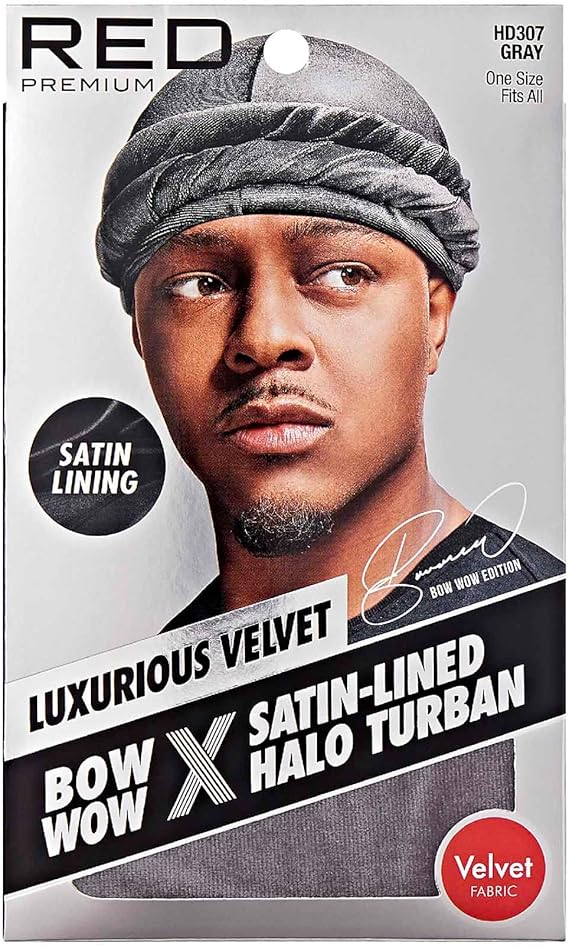 Red Bow Wow Premium Satin Mens Turban Headwear - Image 3