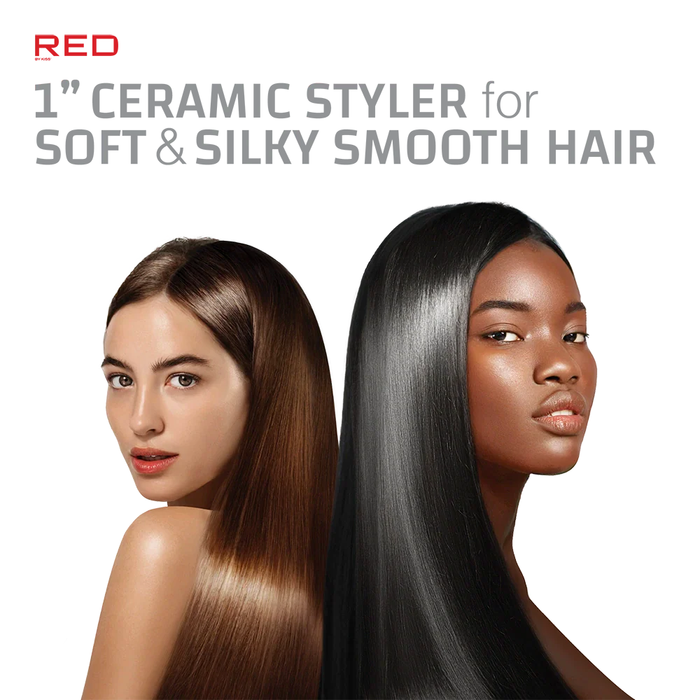 RED BY KISS Ceramic Styler Flat Iron 450°F High Heat & Smooth Glide - Image 6
