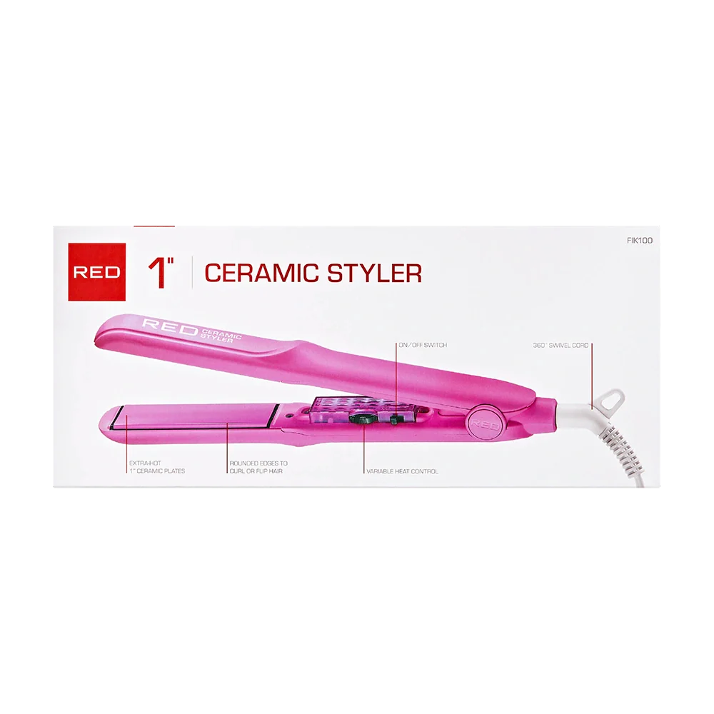 RED BY KISS Ceramic Styler Flat Iron 450°F High Heat & Smooth Glide - Image 8