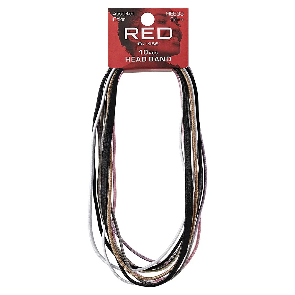 RED BY KISS 5mm Elastic Headband  10 Pack