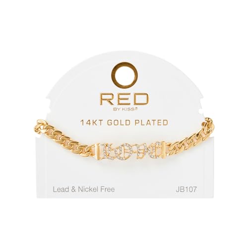 Red by Kiss 14K Gold Plated Glam Bracelet - Image 5