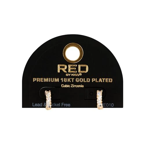 RED BY KISS 18K Gold CZ Stud Earrings - Image 11