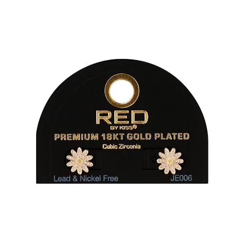RED BY KISS 18K Gold CZ Stud Earrings - Image 16