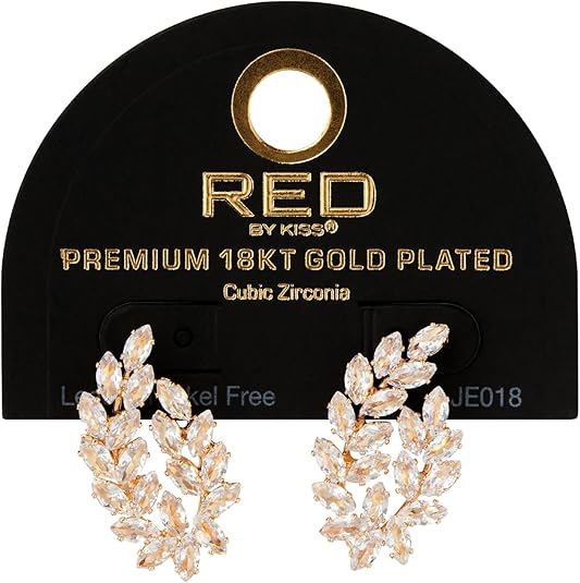 RED BY KISS 18K Gold CZ Stud Earrings - Image 17