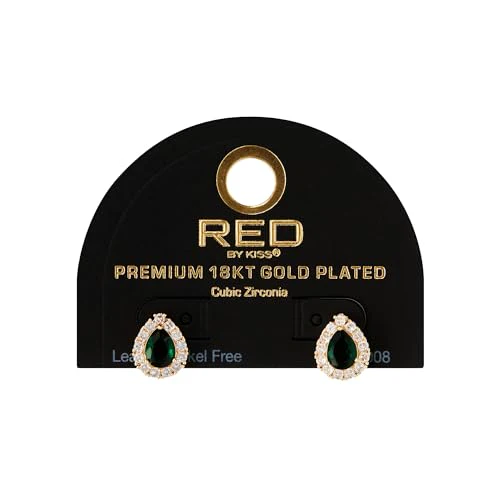 RED BY KISS 18K Gold CZ Stud Earrings - Image 18