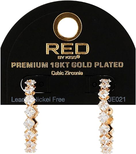 RED BY KISS 18K Gold CZ Stud Earrings - Image 19