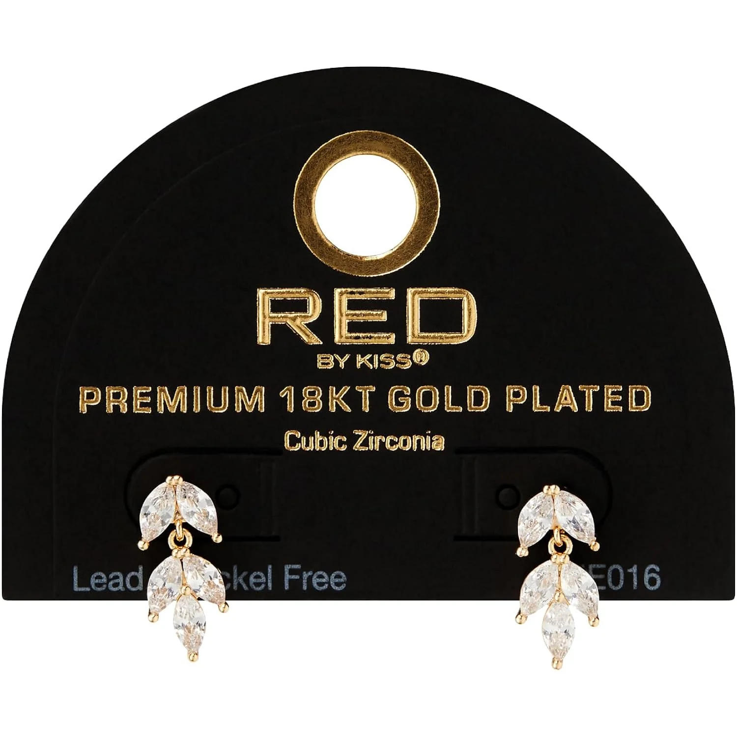 RED BY KISS 18K Gold CZ Stud Earrings - Image 5