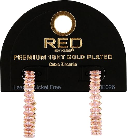 RED BY KISS 18K Gold CZ Stud Earrings - Image 6