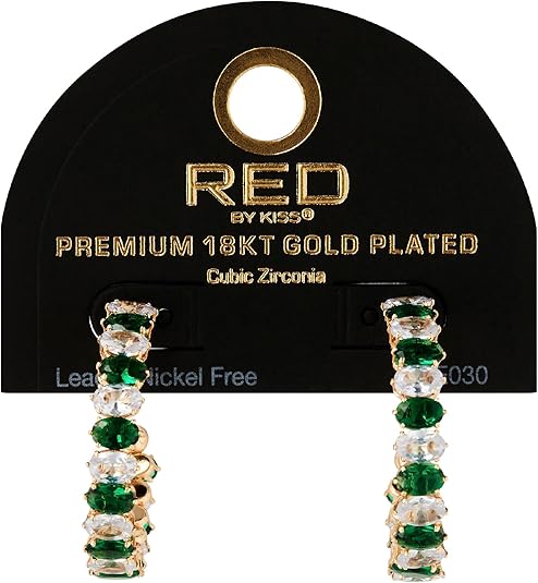 RED BY KISS 18K Gold CZ Stud Earrings - Image 7