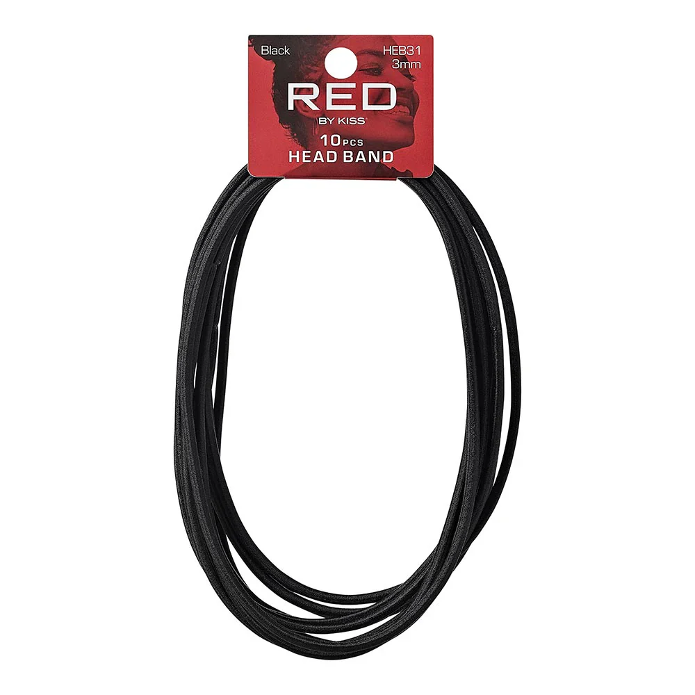 RED BY KISS 3mm Elastic Sport Headband 10 Pack - Image 4