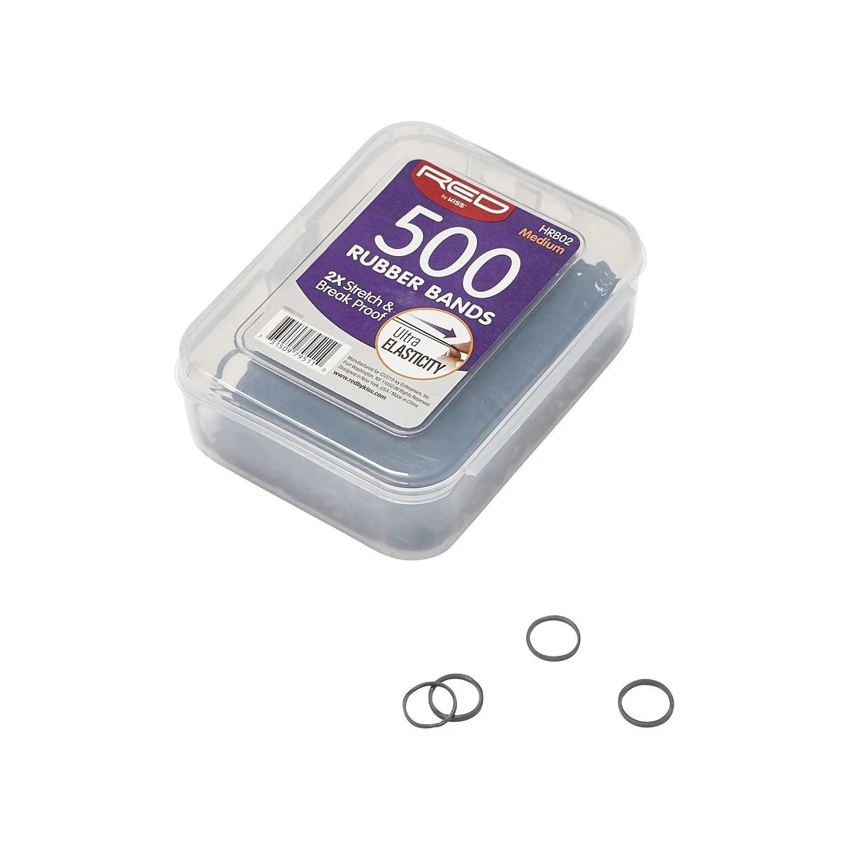 RED BY KISS 500 Rubber Bands (HRB02) - Image 2
