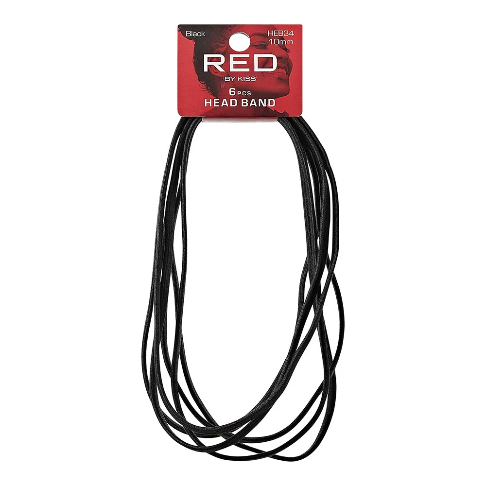 RED BY KISS Black 10mm Headband 6 Pack