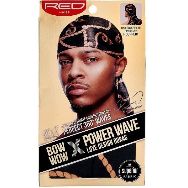 RED BY KISS BOW WOW X POWER WAVE PATTERN DURAG