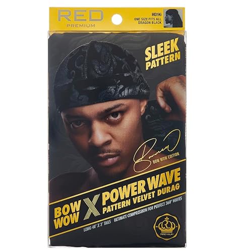 Red by Kiss Bow Wow X Power Wave Pattern Velvet Durag