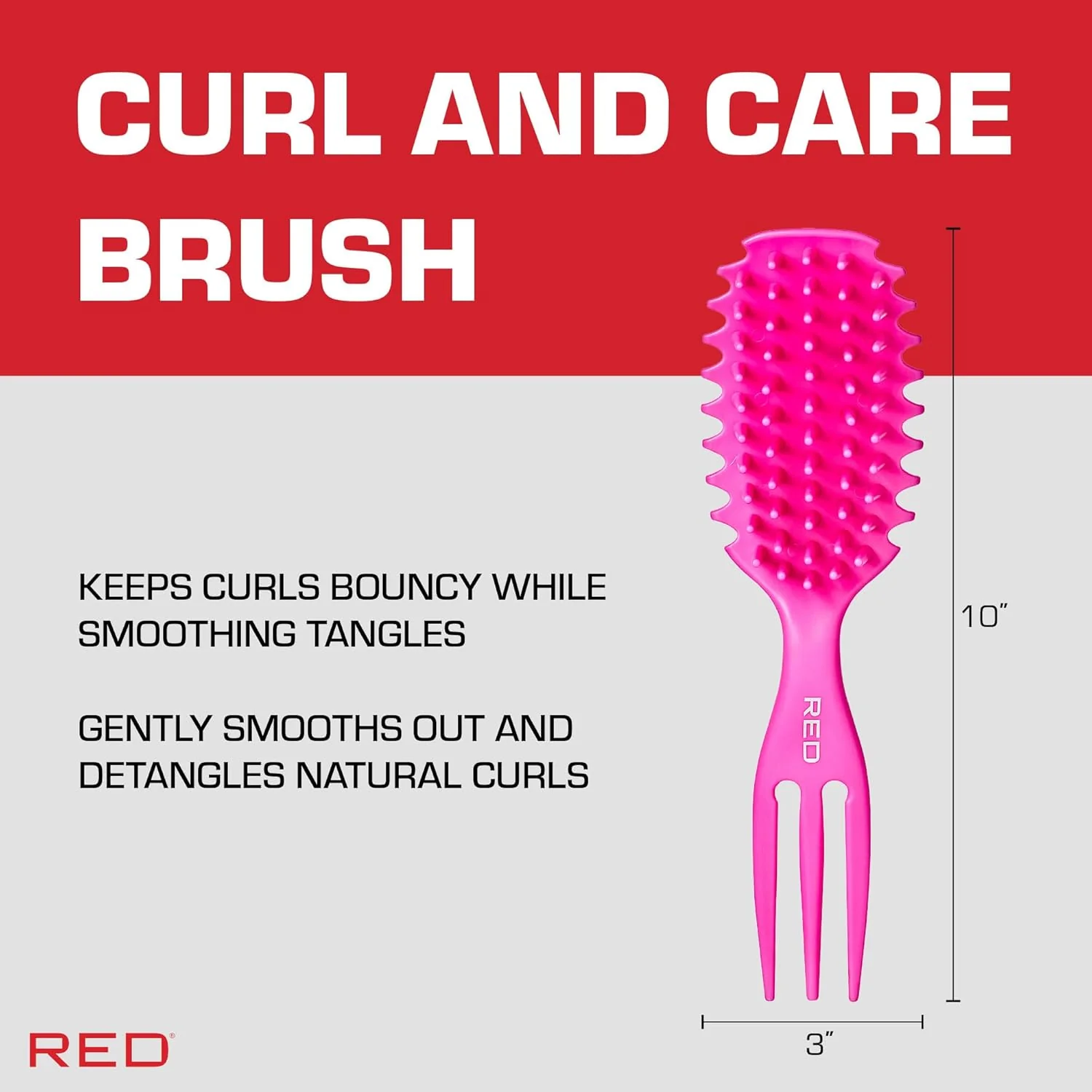 Red by Kiss Curl & Care Tangles Brush Glide Through Knots & Tangles (HH273) - Image 4