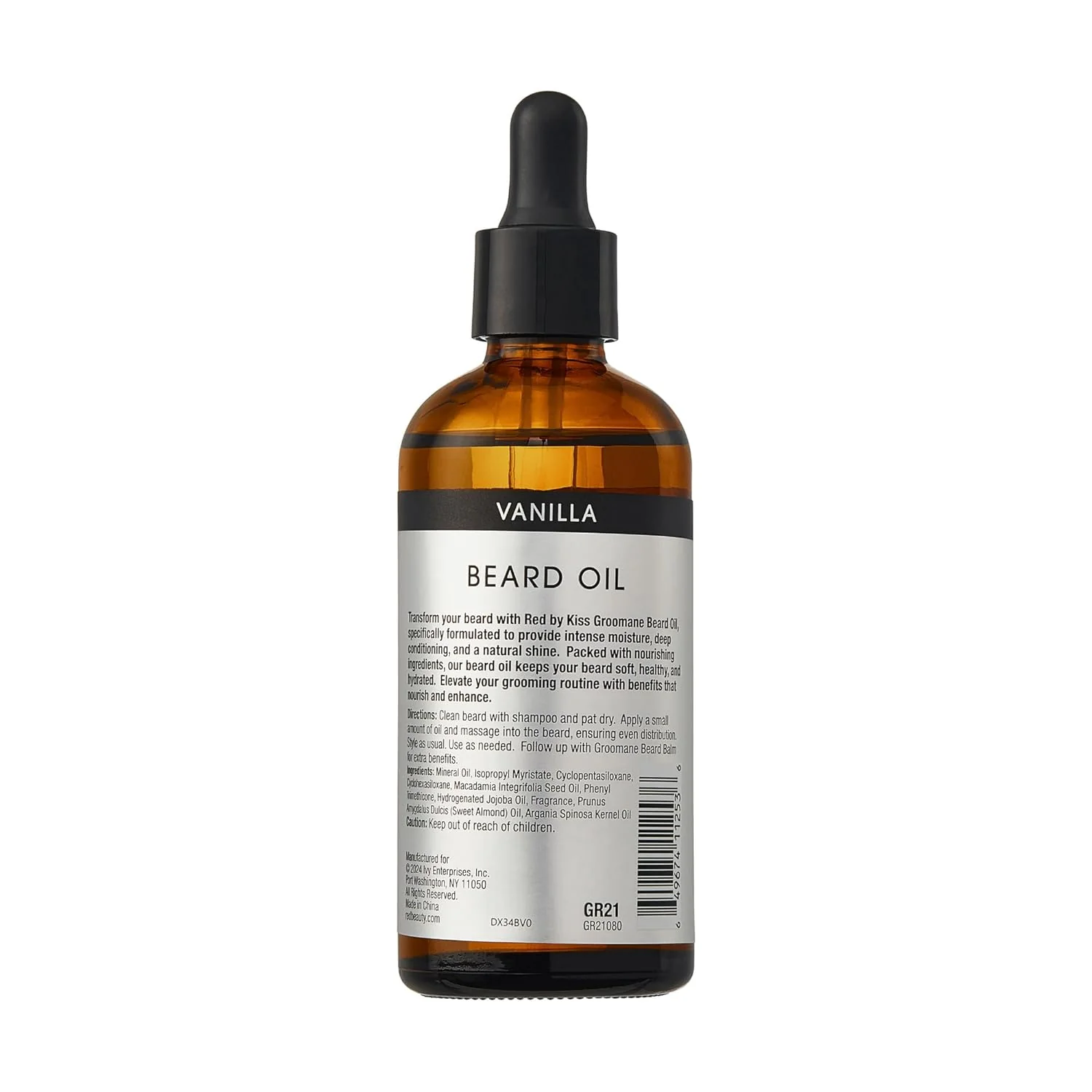 Red by Kiss Beard Oil Vanilla Softens Smooth Beard Hair 3 oz - Image 4
