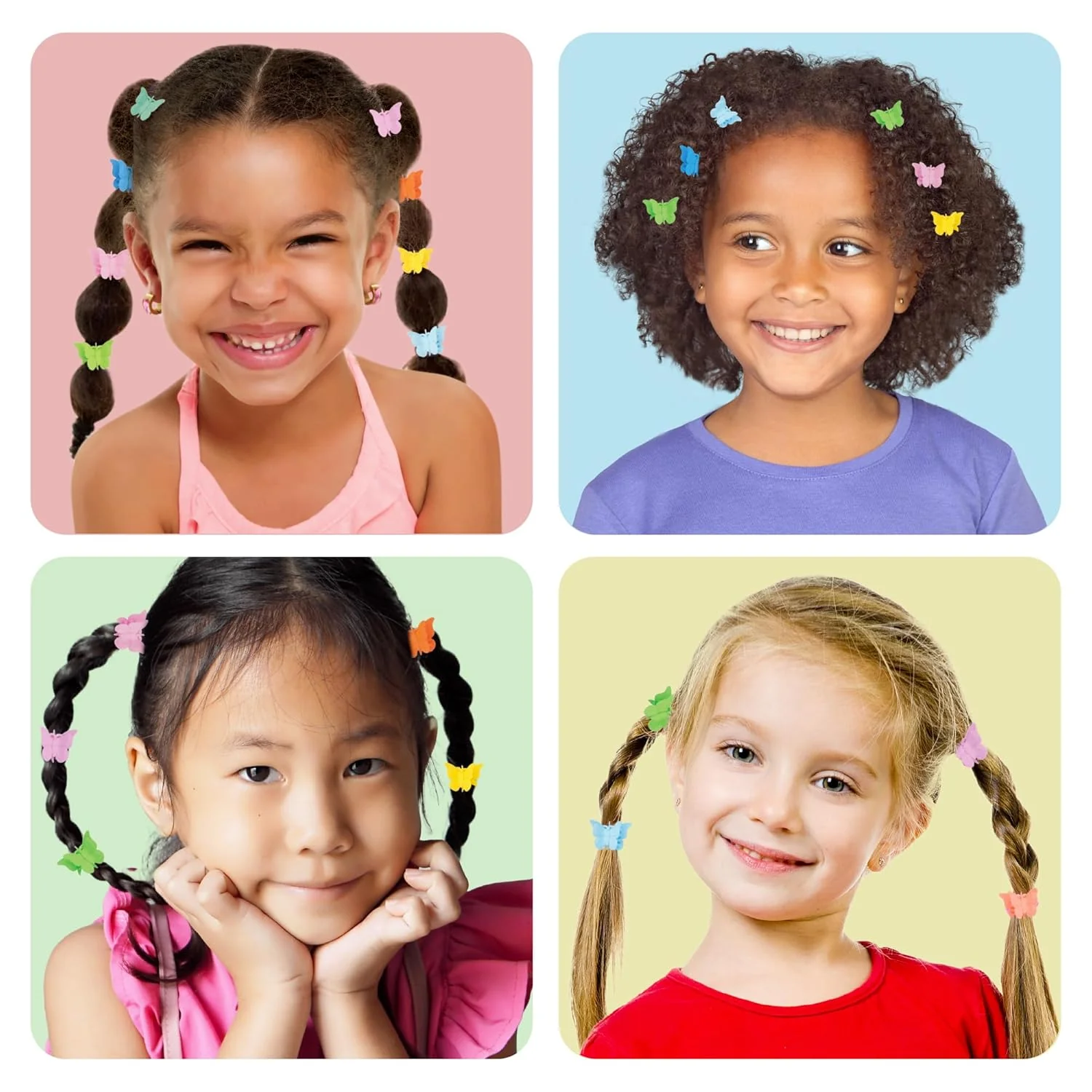 RED BY KISS Kid's Butterfly Claw Clip Ombre 24-pack - Image 2