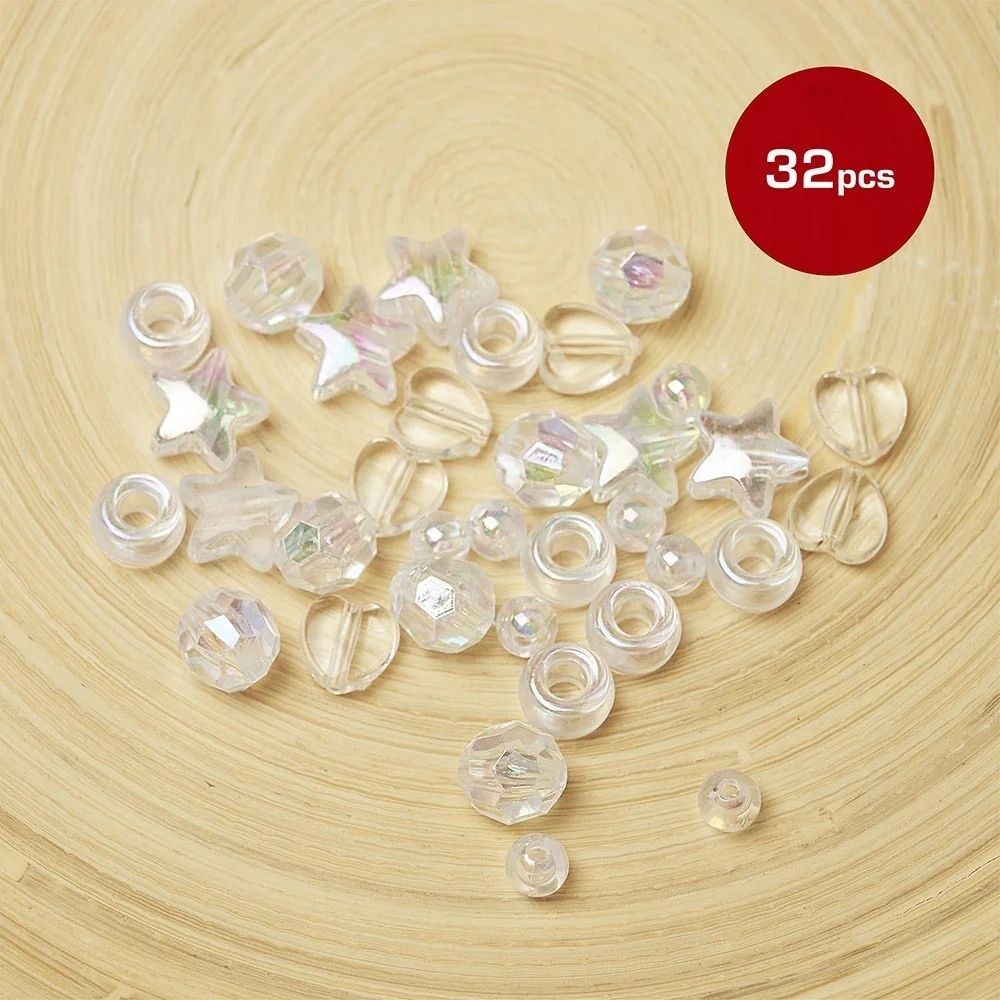RED BY KISS Luxury Heart & Star Hair Beads 32 Pack - Image 2