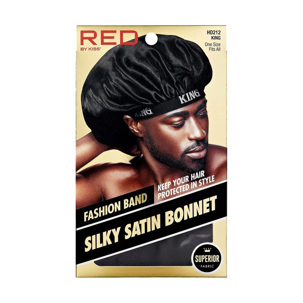RED BY KISS Mens Silky Satin Elastic Bonnet King