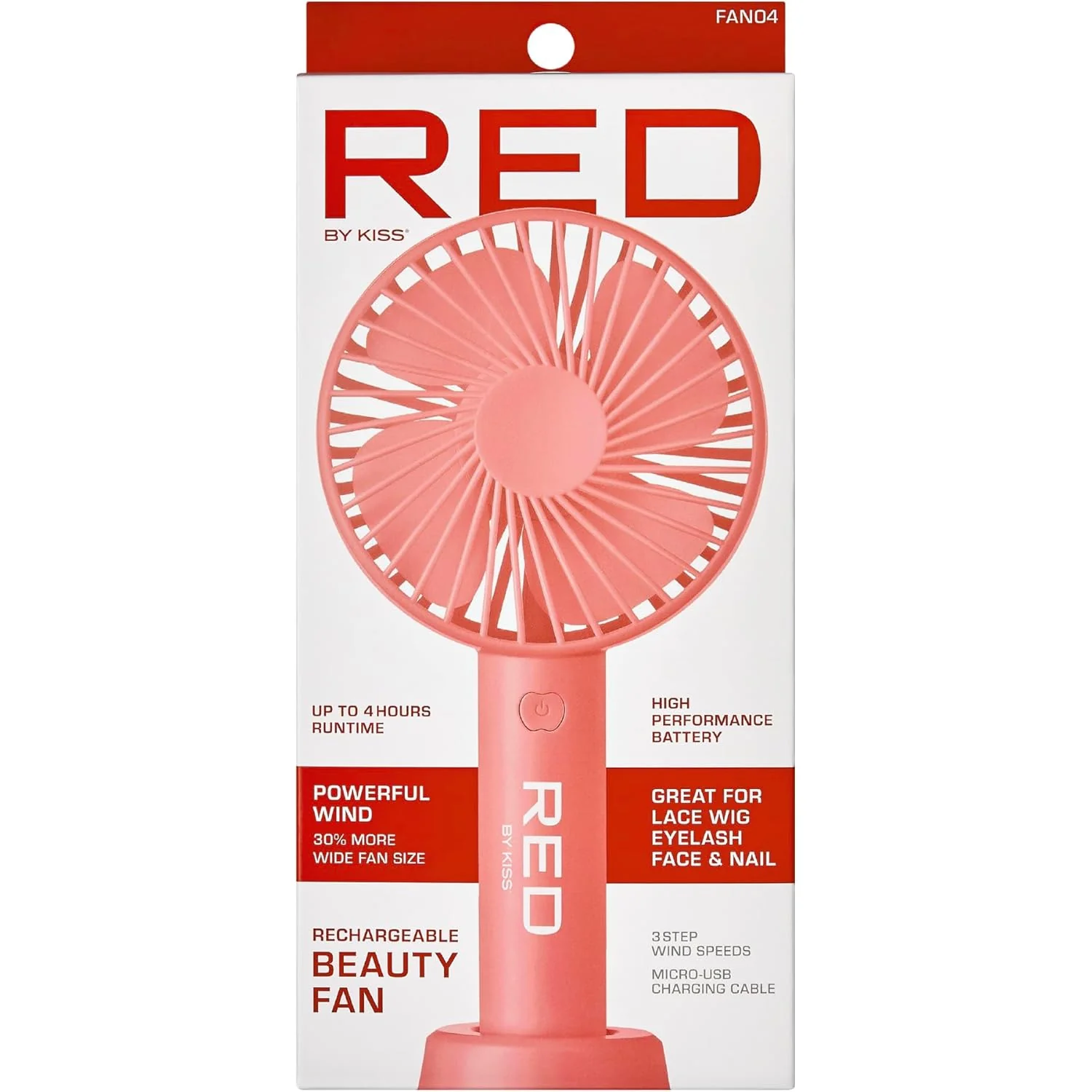 Red by Kiss Rechargeable Beauty Fan - Image 5