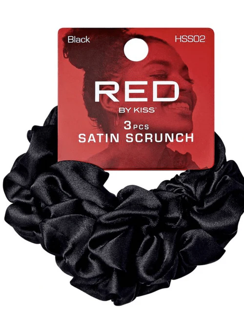 Red by Kiss Red Satin Black Scrunch 3 pcs