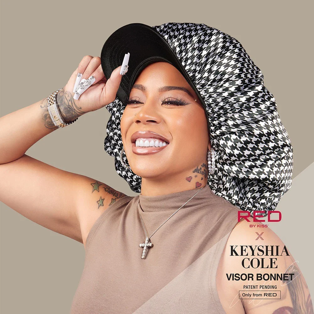 Red by Kiss Satin Visor Bonnet XL – Houndstooth (FH031) - Image 2