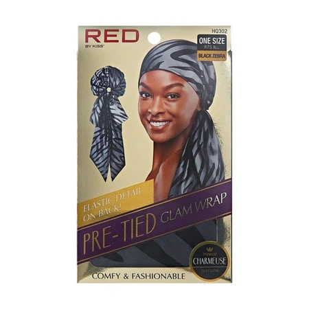 Red by Kiss Silky Pre-Tied Glam Wrap Effortless Elegance Comfort - Image 2
