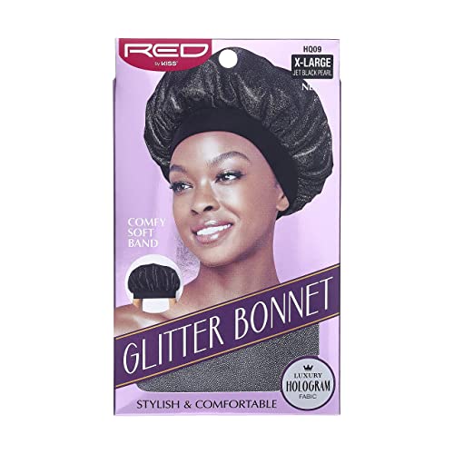 Red by Kiss Sparkling Glitter Bonnet Stylish & Protective Hair Cover - Image 2