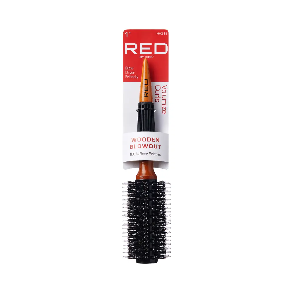 Red Wooden Blowout Round Brush - Image 2