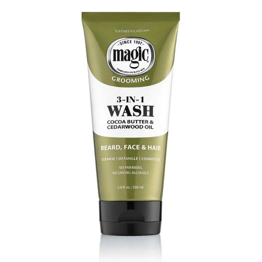 SoftSheen Carson Beard Wash 3 In 1 Cleanses Face, Beard and Hair 6.8 oz