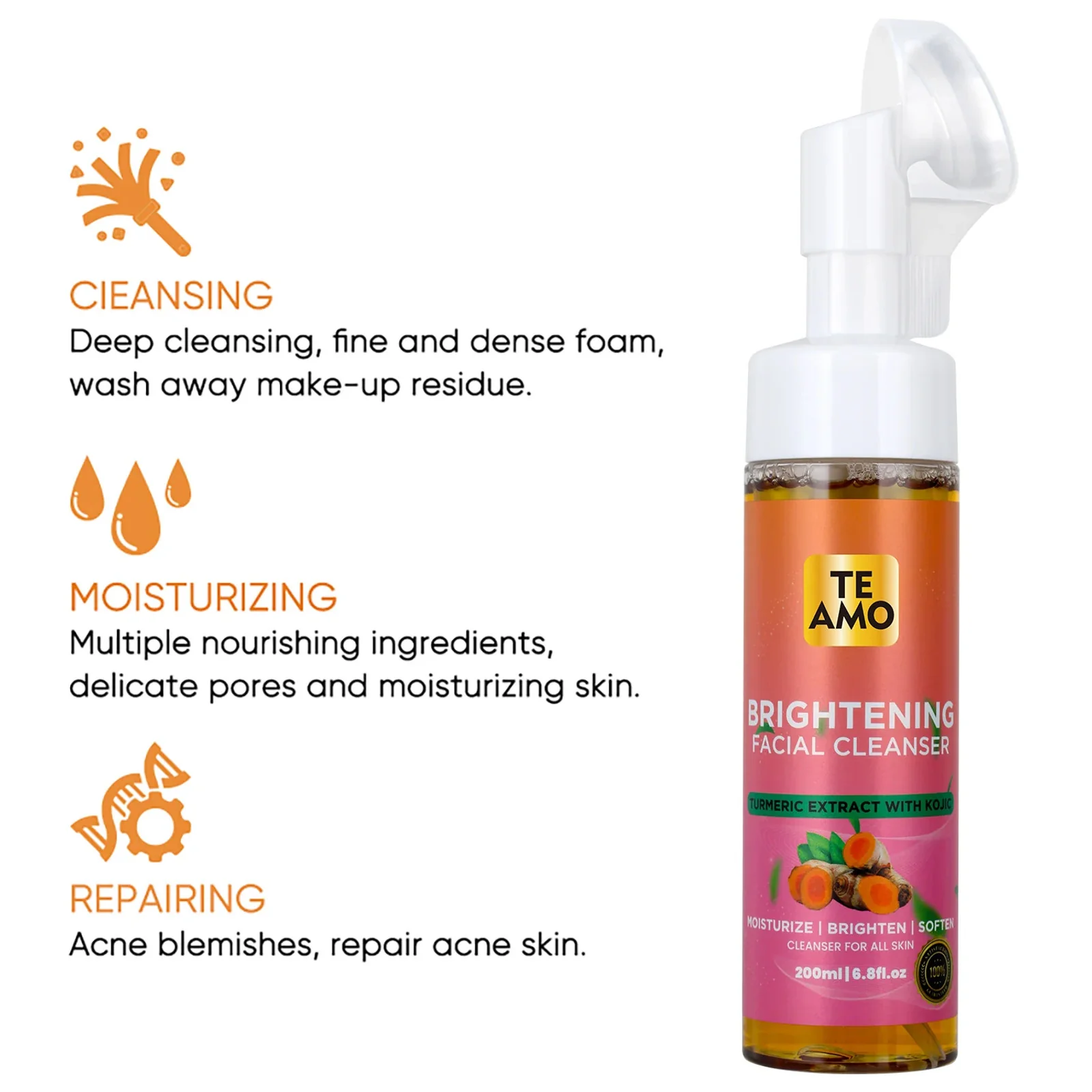 Te Amo Facial Turmeric Cleanser 6.8 oz - Image 2