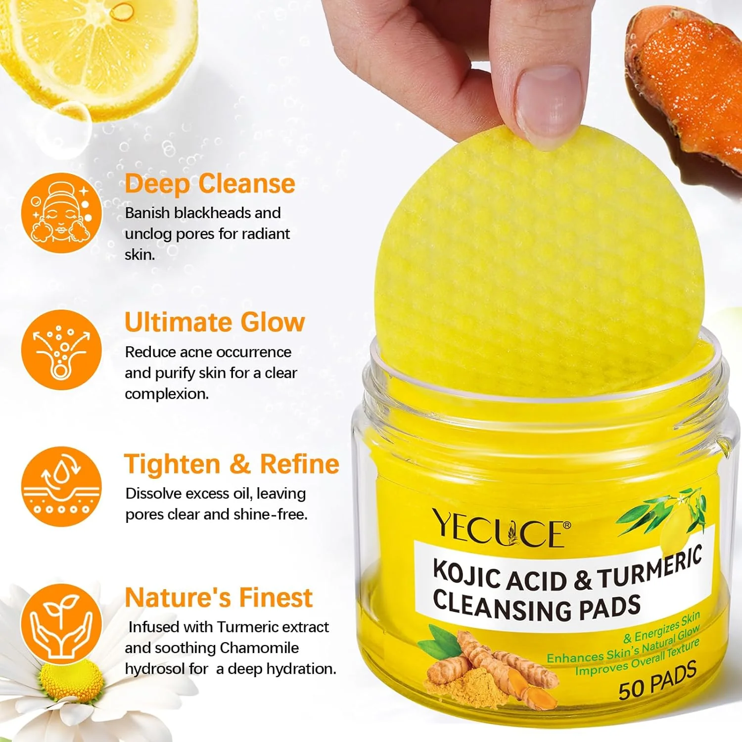 TE AMO TURMERIC CLEANSING PADS 50 Pads - 3 VARIETIES - Image 11