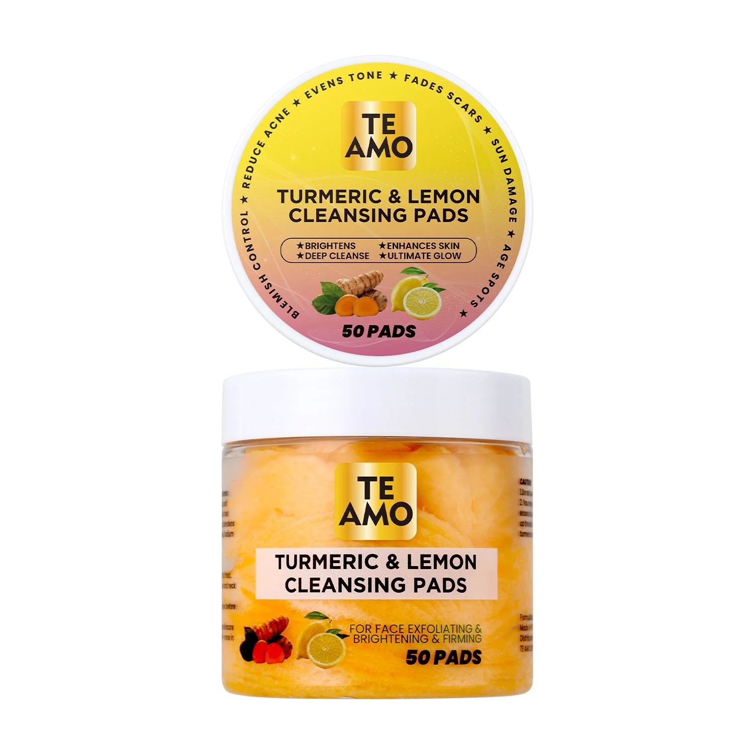 TE AMO TURMERIC CLEANSING PADS 50 Pads - 3 VARIETIES - Image 3
