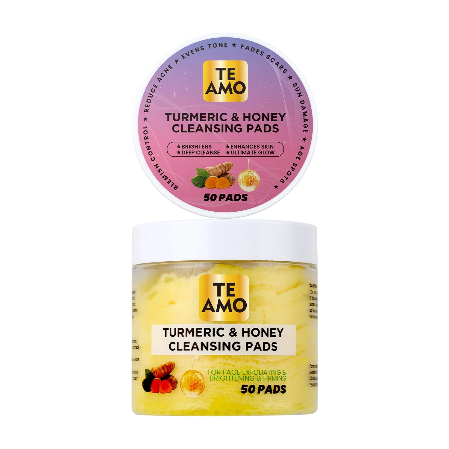 TE AMO TURMERIC CLEANSING PADS 50 Pads - 3 VARIETIES - Image 4