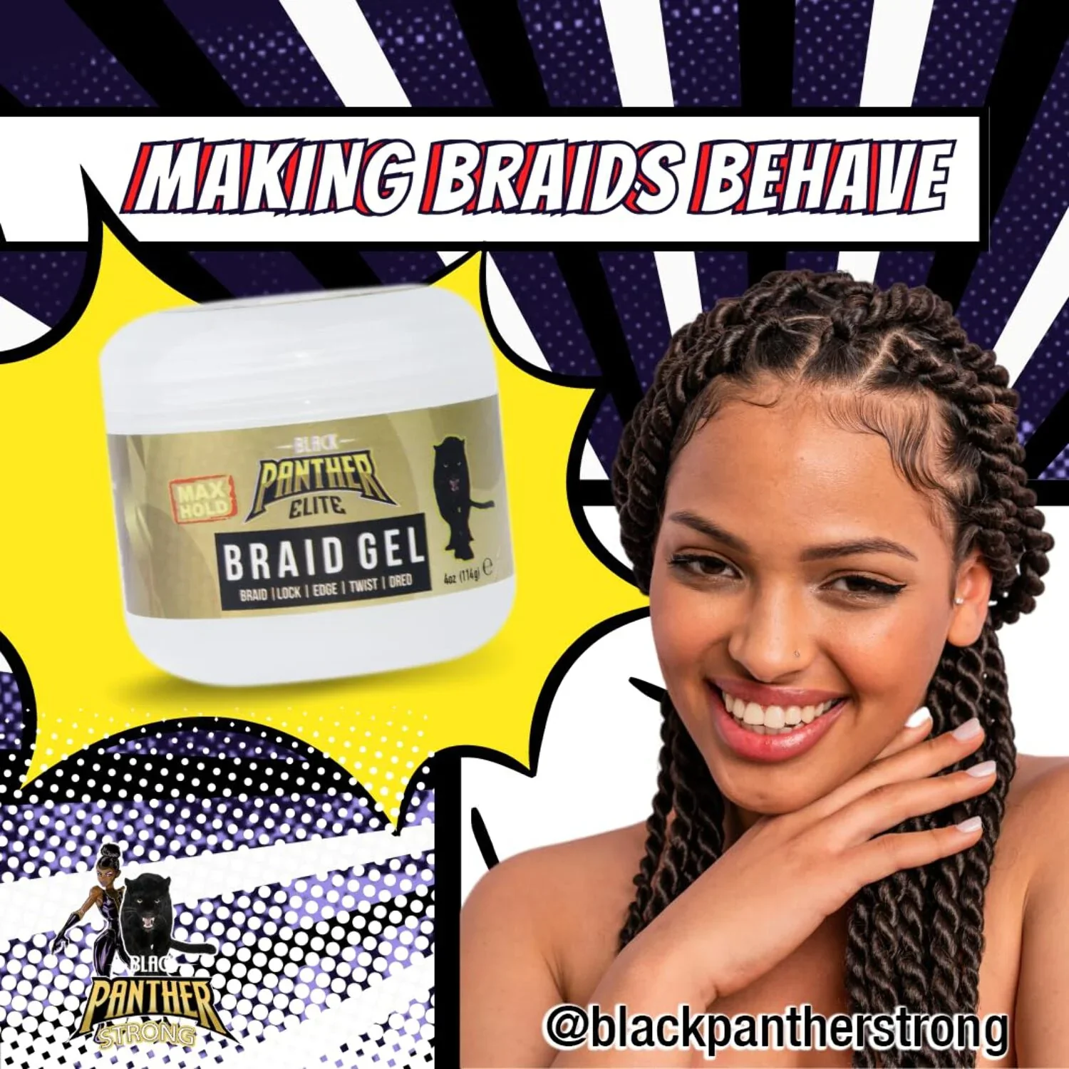 The Roots Naturelle Black Panther Braid Gel 4 oz - Image 2