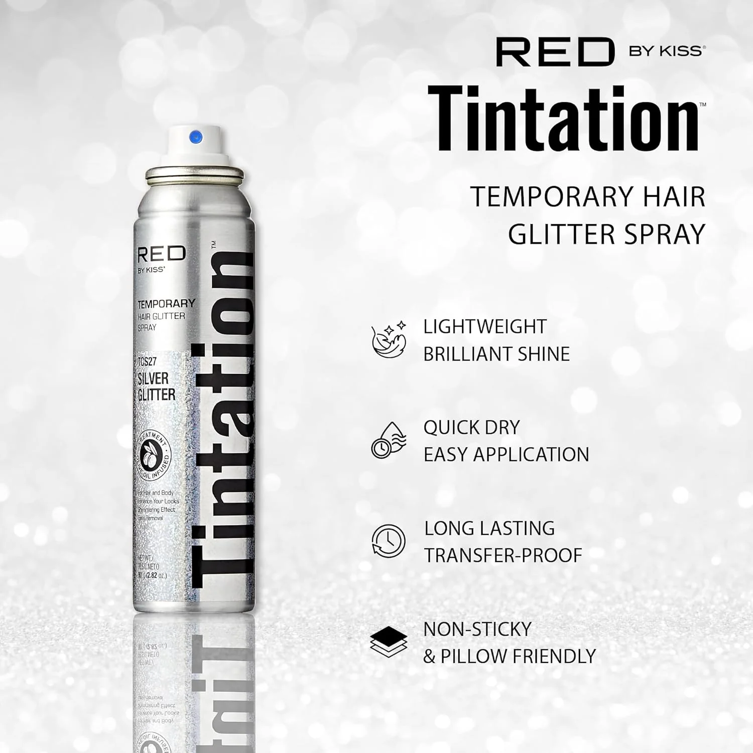 Red By Kiss Tintation Glitter Spray Body & Hair Sparkle - Image 5