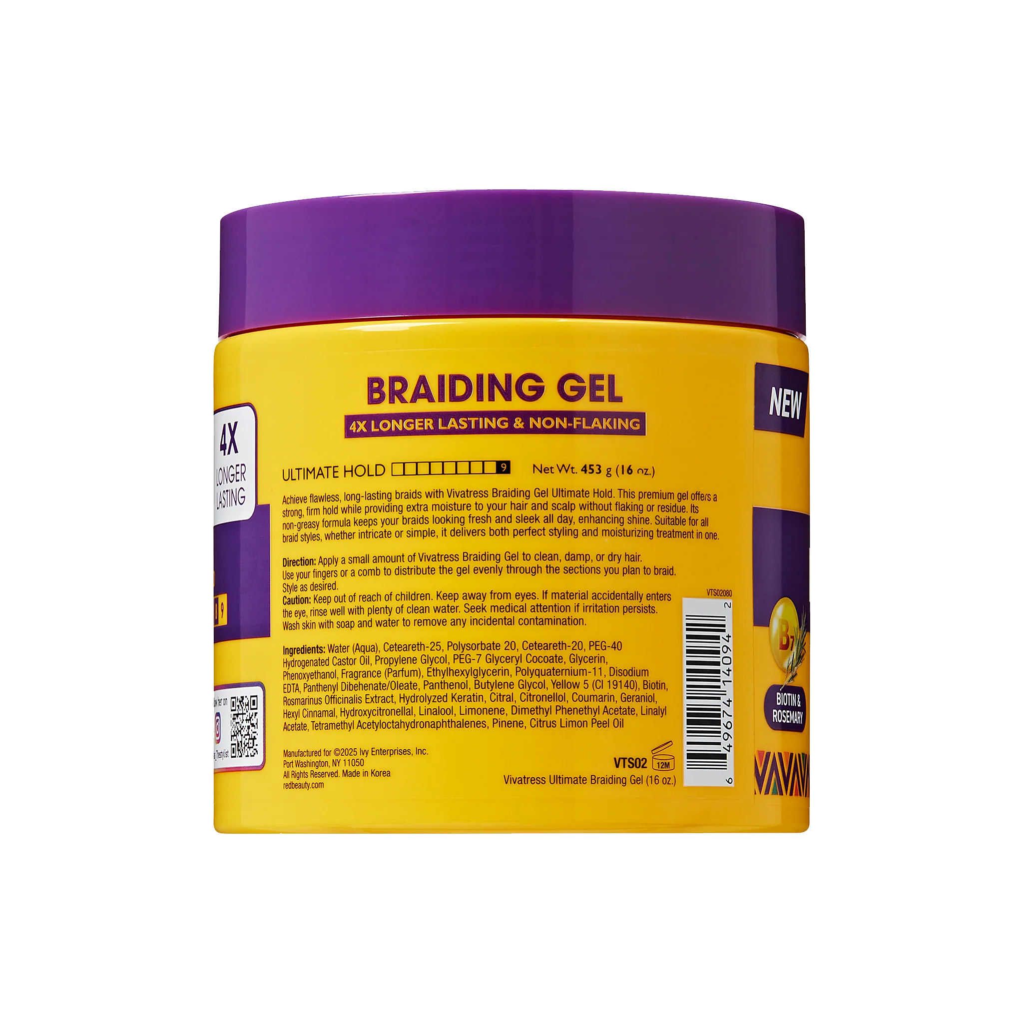 VIVATRESS BRAIDING GEL ULTIMATE HOLD 16 OZ VTS02 - Image 3
