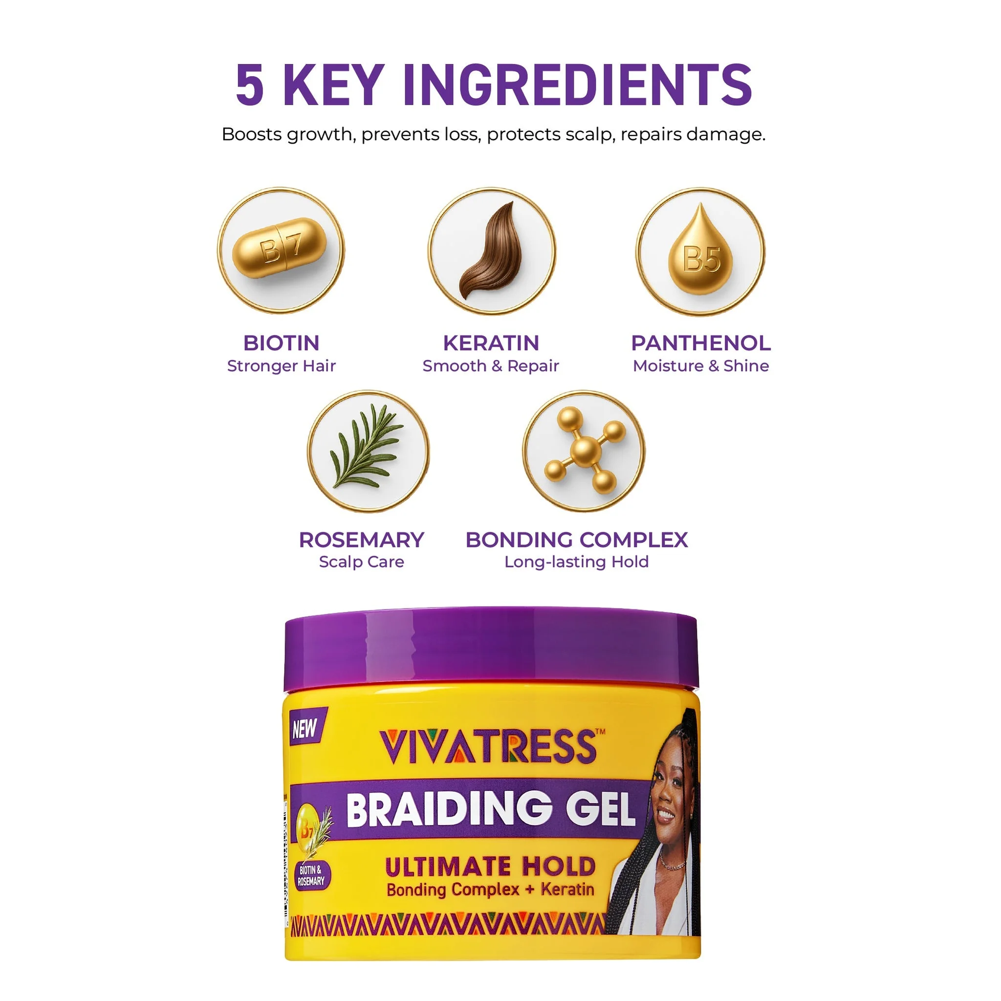 VIVATRESS BRAIDING GEL ULTIMATE HOLD 16 OZ VTS02 - Image 5