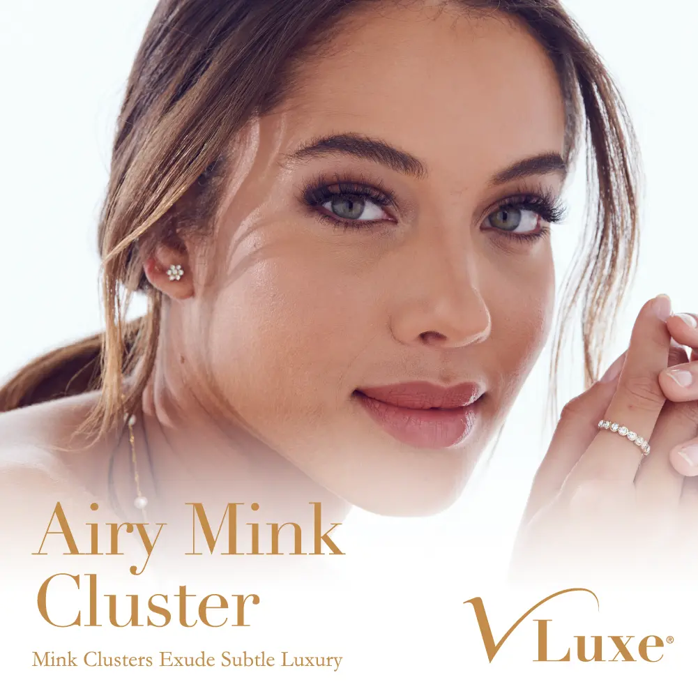 VLuxe By IEnvy Airy Mink Strip Lash Clusters 100% Real Mink with Clear Band - Image 3