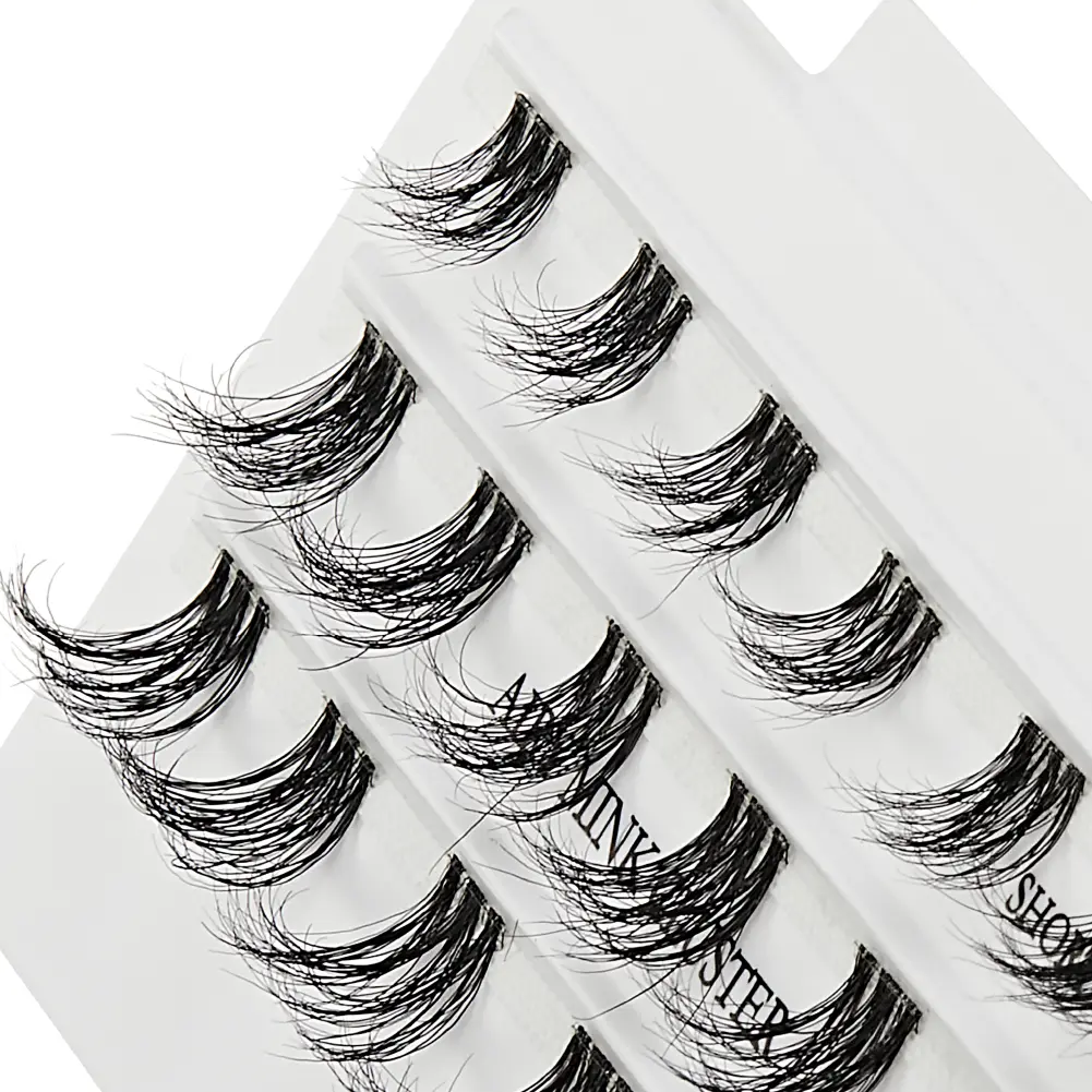 VLuxe By IEnvy Airy Mink Strip Lash Clusters 100% Real Mink with Clear Band - Image 4