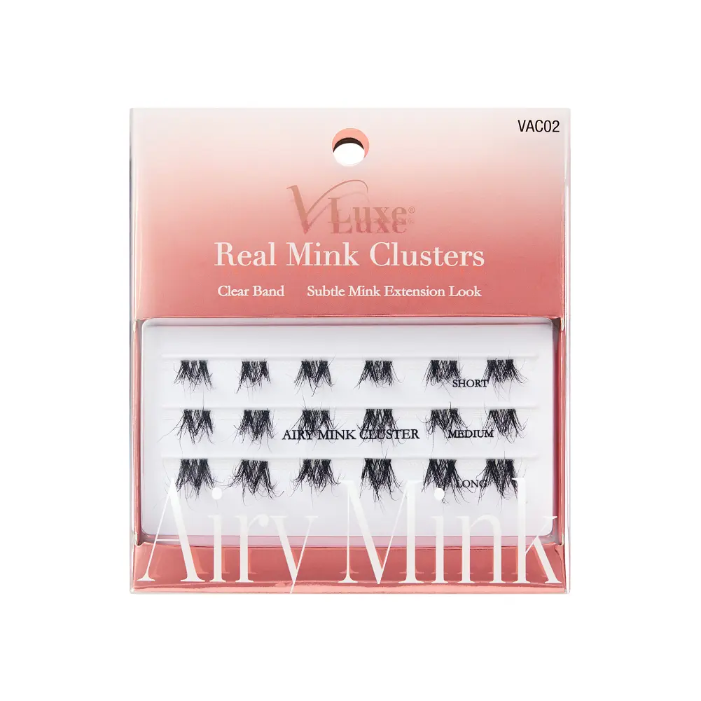 VLuxe By IEnvy Airy Mink Strip Lash Clusters 100% Real Mink with Clear Band - Image 7
