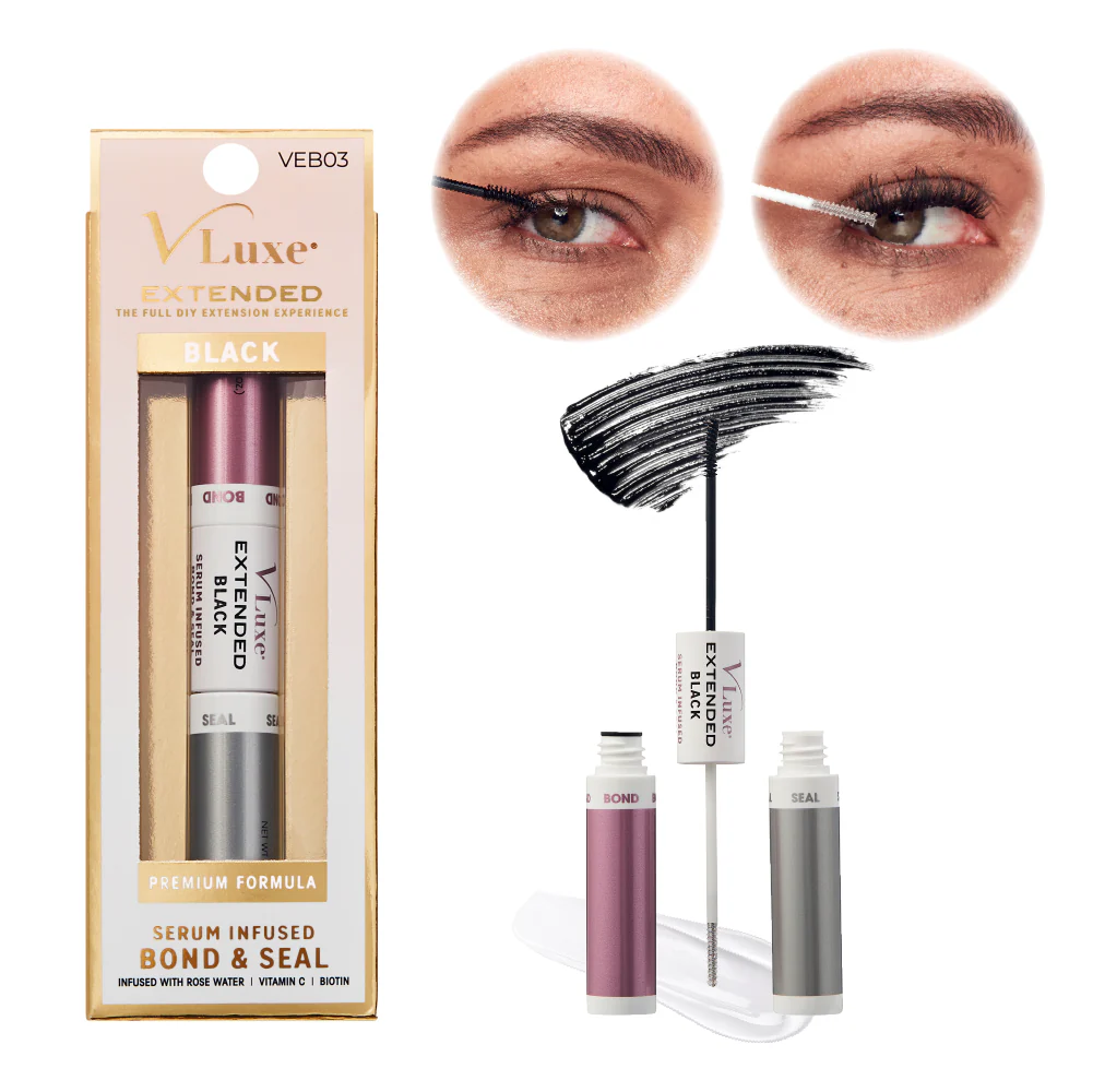 VLuxe By IEnvy Lash Bond & Seal Dual-Ended, Waterproof, Infused with Rosewater & Biotin - Image 2