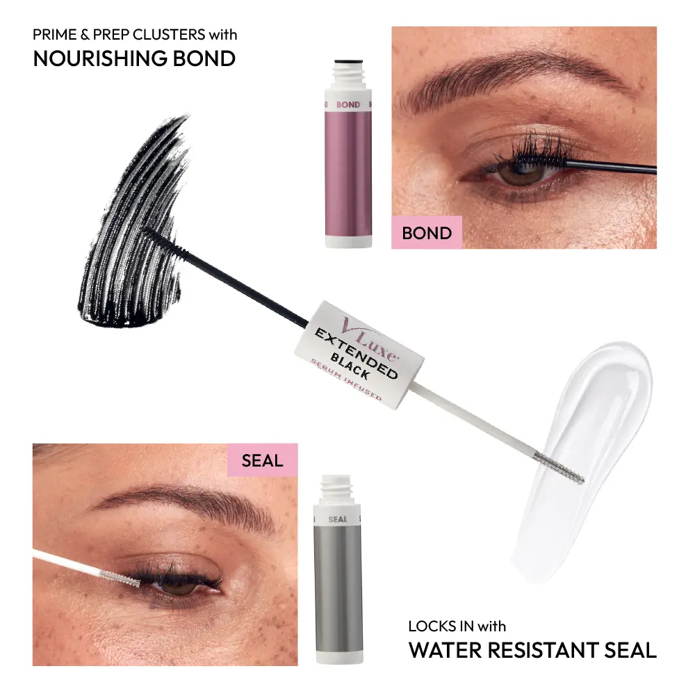 VLuxe By IEnvy Lash Bond & Seal Dual-Ended, Waterproof, Infused with Rosewater & Biotin - Image 3