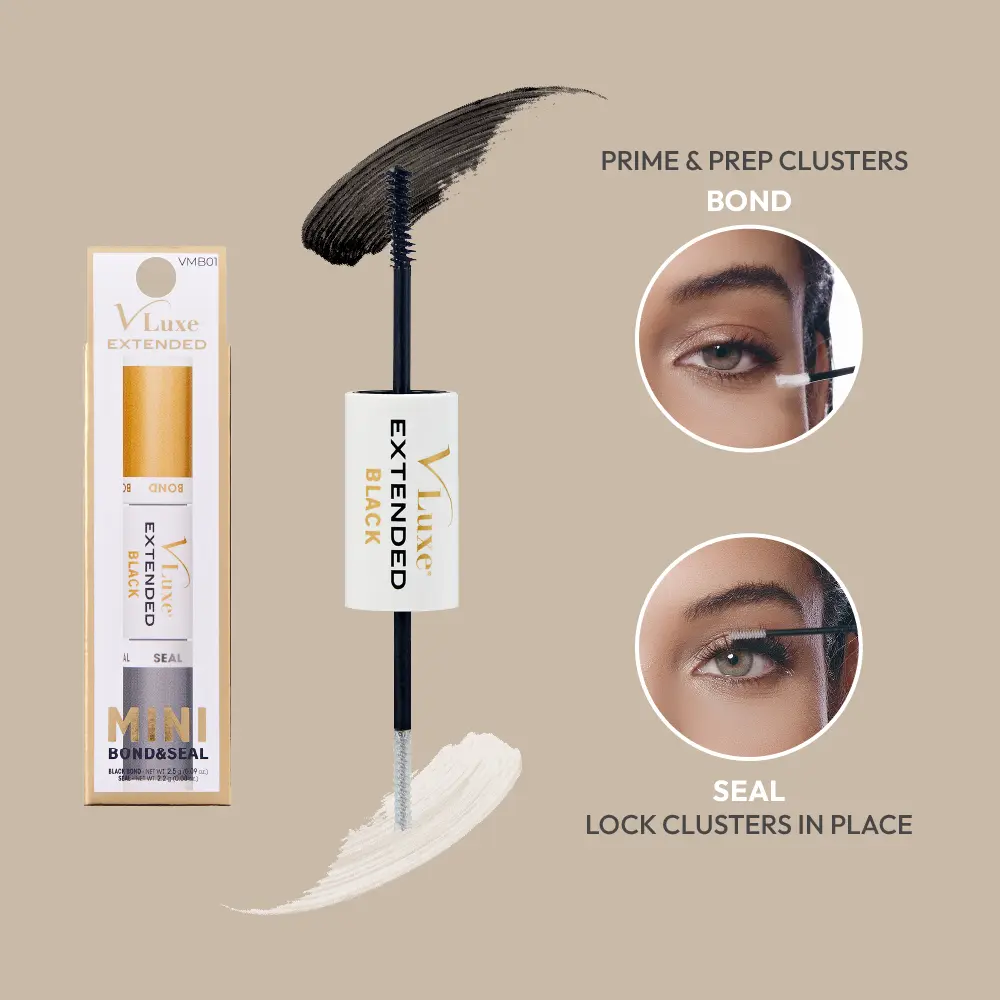 VLuxe By IEnvy Mini Bond & Seal, Dual Ended, Waterproof Lash Glue with Biotin for Lash Extensions - Image 2